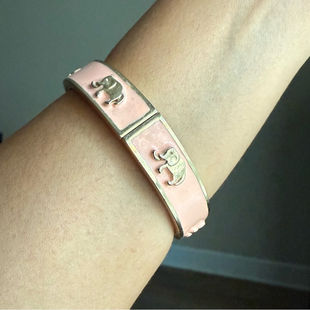 Pink Elephant Bangle Bracelet